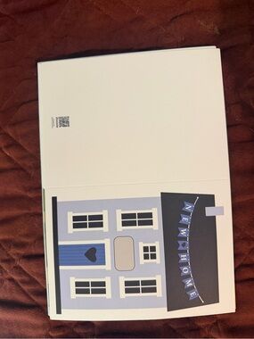 New Home Blue House Greeting Card